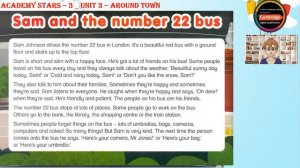 Academy Stars 3 - Movers _ Unit 3 - Around town _ Reading time 2 _ Sam and the number 22 bus