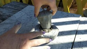 Гриб из цемента своими руками / для сада.