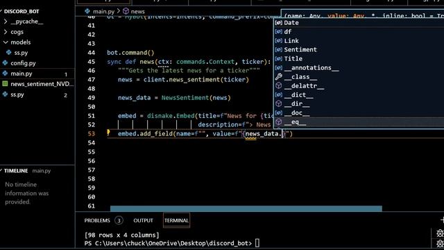 Discord Bot - Part 6 - Market News Command смотреть онлайн