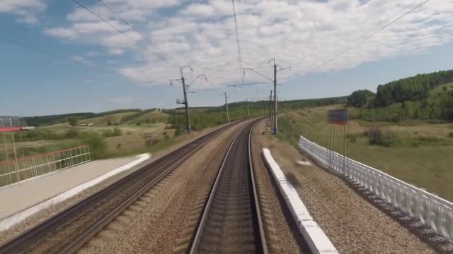 "Уяр - Иланская" из кабины машиниста