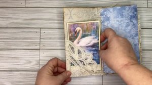 Shabby Elegant Swans flip flop junk journal