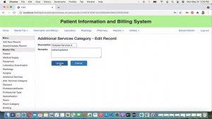 Additional Services Category Master File - Patient Information and Billing System - JAVA/JEE #pibs