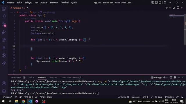Ensinando a ordenar um vetor em Java com o algoritmo Bubble sort смотреть онлайн