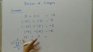 Class 6 | Chapter 1 | Integers | Division of Integers | Solved Examples | Practice Problems