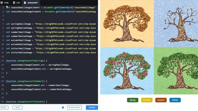 ccbp | coding practice 2| Seasons Switcher using javascript