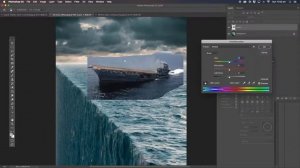 3D ocean sinking ship photoshop manipulation