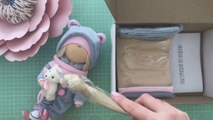 Набор для шитья куклы - текстильная кукла мишка Мишель| Handmade Fabric Toy