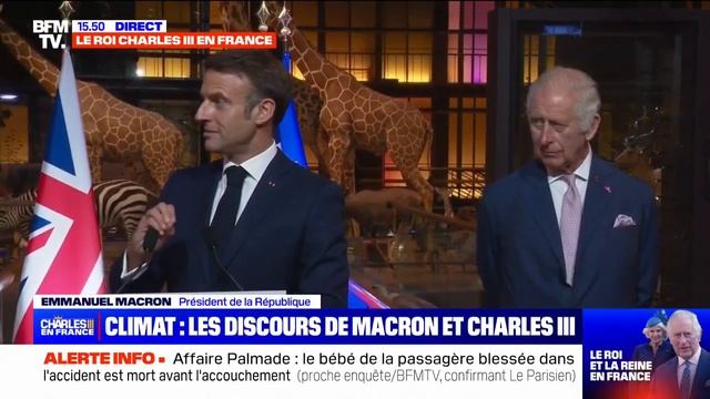 Le discours d'Emmanuel Macron devant le roi Charles III au Muséum d'Histoire naturelle смотреть онлайн