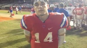 Curtis QB Collin Guggenheim after 56-28 win over Jesuit