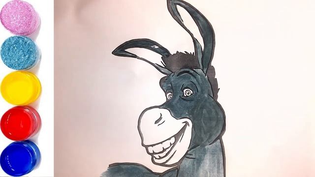 Как раскрасить ОСЛИКА / Раскраски для детей /Рисунок мультик шрека / Детская Комната РАСКРАСКИ смотреть онлайн