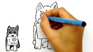 Просто рисуем Хаски | Как нарисовать Собаку Хаски | Рисунки для срисовки - Хаски.