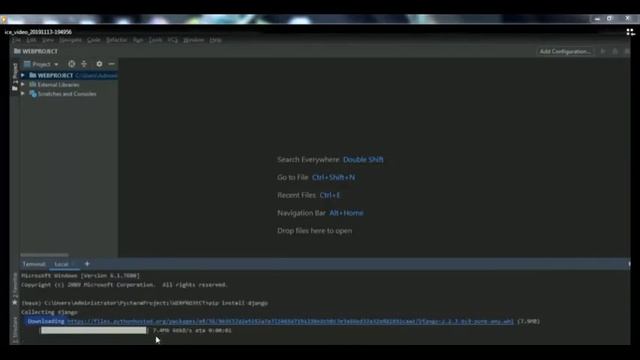 Django installation within 4 minutes using PyCharm IDE смотреть онлайн