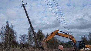 Демонтаж старой опоры ЛЭП