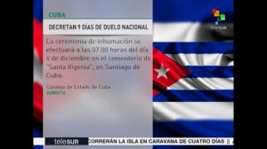 Por Siempre Fidel-Telesur 5, Nota Conselho de Estado Cuba, 9 dias de luto