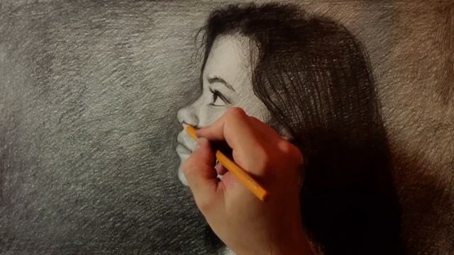 Drawing Beautiful Girl Portrait Time Lapse - Портрет прекрасной девушки карандашом смотреть онлайн