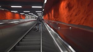 Sweden, Stockholm, subway ride from Fridhemsplan to Solna Centrum