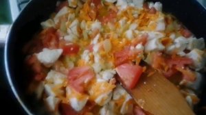 Рис с курицей и овощами на сковороде!Простой и вкусный ужин!