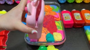 EYE SHADOW AND GLITTER AND CLAY PIPING BAG Mixing Random Things Into GLOSSY Slime 5373.mp4