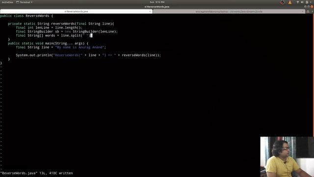 Java Live Coding : Reverse words in a Sentence