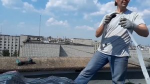 Снимаем руберойд на крыше. Ремонт.