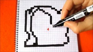 Как рисовать по клеточкам Харли Квинн Простые рисунки How to Draw Harley Quine Pixel Art