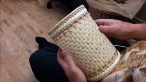 Плетение шкатулки с плотным полотном - крышка