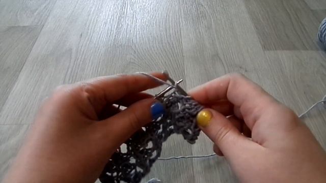 Ажурный узор Сетка. Вязание спицами. Openwork pattern Knitting.