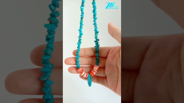 Natural turquoise  and red spiny oyster  with Bumble bee beads gemstone necklace ful strand 16inch04