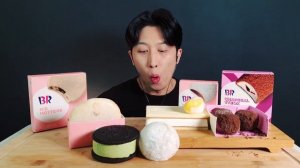 ASMR MUKBANG)더 추워기지 전에 배스킨라빈스 아이스크림 디저트/아이스 모찌/호떡/롤/쿠키샌드/마카롱/먹방/Baskin Robbins dessert/EATING SHOW