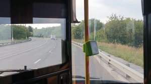 вид из кабины водителя автобуса НефАЗ 52 99 по маршруту 5 цементный завод  автостанция  Коломна