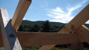 Установка стропильной системы, на доме из опилкобетона