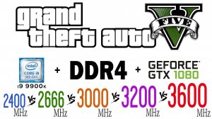 Grand Theft Auto V (GTA 5) DDR4 2400 МГц, 2666 МГц, 3000 МГц, 3200 МГц, 3600 МГц