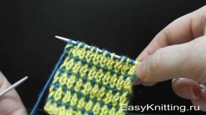 Узоры спицами. Вязание спицами цветной резинки