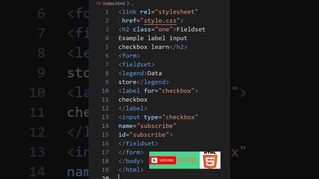 html Fieldset label input type checkbox learn #python #html #htmlcode #coading #coder #htmltutorial