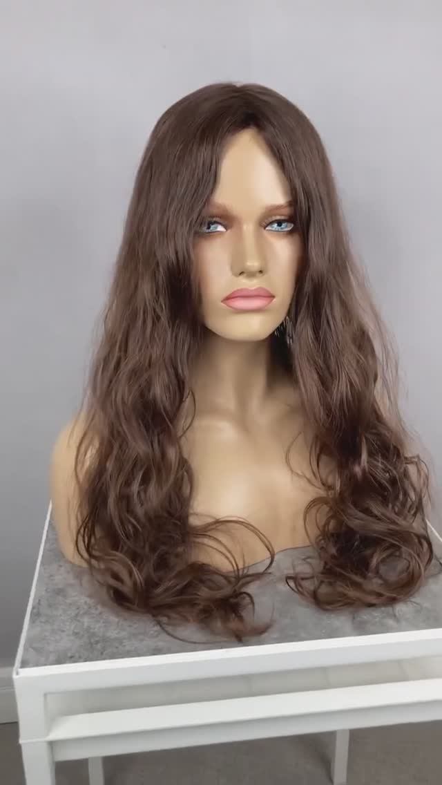 videoЖенская накладка для волос с имитацией кожи головы. Накладка из натуральных славянских волос.