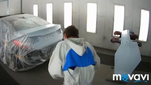 Окраска Киа Рио крышка багажника и бампер.