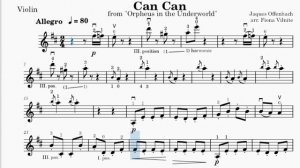 Offenbach - Can-Can for Violin and Piano Accompaniment. Practice Video