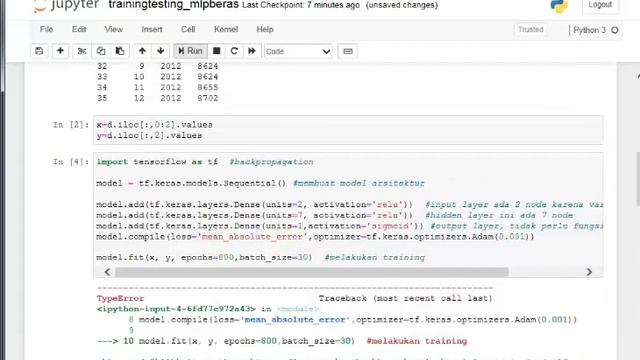 Melakukan Training Data|Prediksi Harga Beras dengan Backpropagation di Jupyter Notebooks|Hitung MAE смотреть онлайн