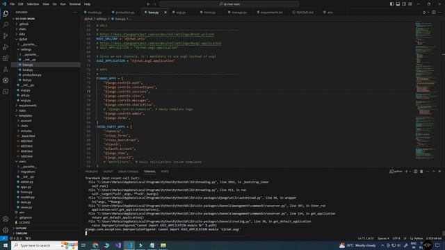 Cannot import ASGI_APPLICATION module 'mysite.asgi' | Django Python смотреть онлайн