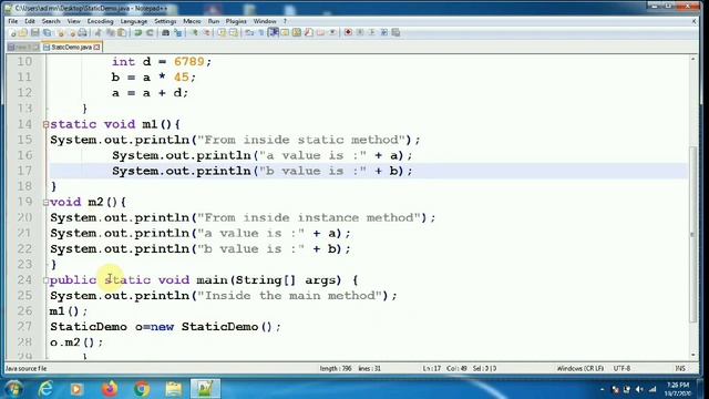 # 61 - Java Program on static variables , static methods and static blocks