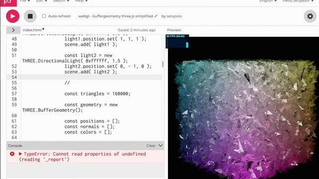 Three.js simplified from buffergeometry demo into BoxGeometry in 5min Lv3