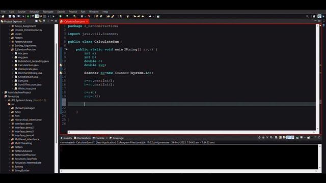 Java | Calculate Sum & Average of Two Numbers Given by User. смотреть онлайн