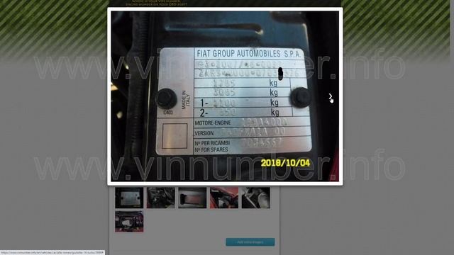 VIN  Engine number Location on Alfa Romeo Giulietta 1.4 Turbo