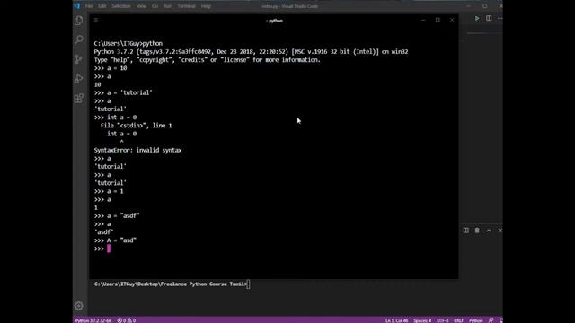 Python DataTypes in Tamil (Python Course in Tamil) [Class - 5]