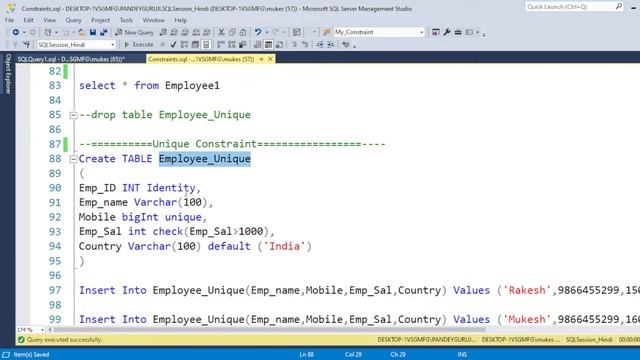 18. Constraints in SQL|Not Null,Check,Default,Unique, Primary Key, Foreign Key,Composite Key Part-2 смотреть онлайн