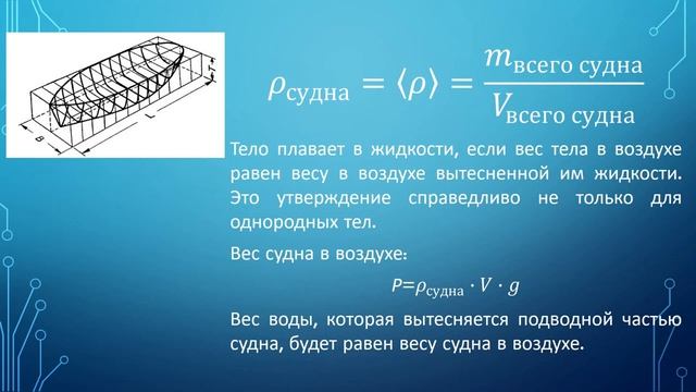 Тема 27. Плавание судов. Воздухоплавание