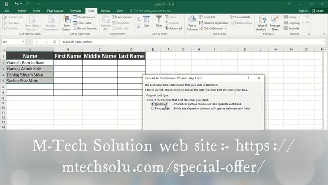 How To Use Text To Columns #excel #marathi  #excelforbegginers