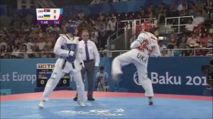 Taekwondo WTF. Baku 2015 European Games. Semifinal. W+67. Mandic-Konieva.