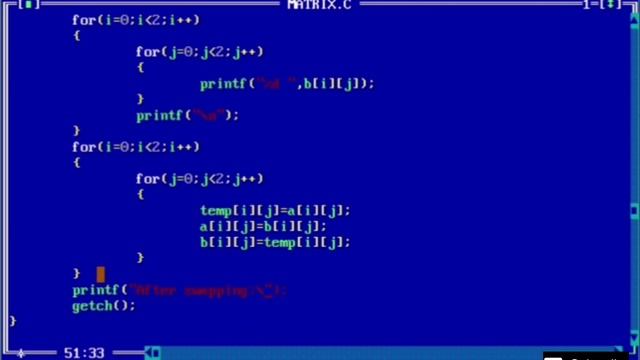 c program to swap two matrices using 2D array | learn coding