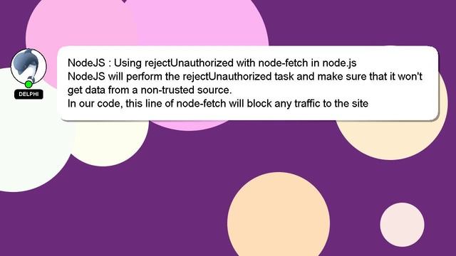 NodeJS : Using rejectUnauthorized with node-fetch in node.js